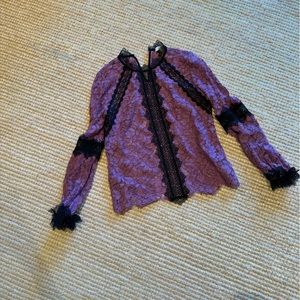 Alexis lace top. Only worn once. purple and black. Size M